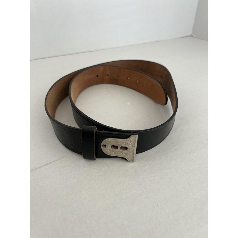 Vintage Hook-Fast Leather Belt Strap Size 32 Men's No Buckle "Can't Slip" USA
